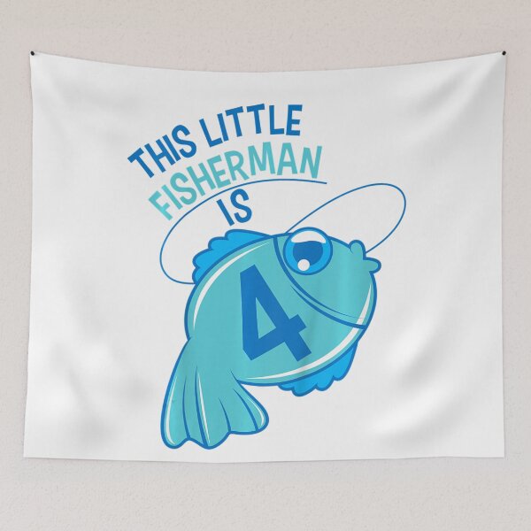 Item preview, Kids 4Th Birthday Boys Fishing Fish 4 Year Old designed and sold by wickeddecent.