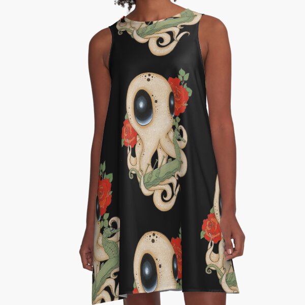 Caught Falling Deep A-Line Dress