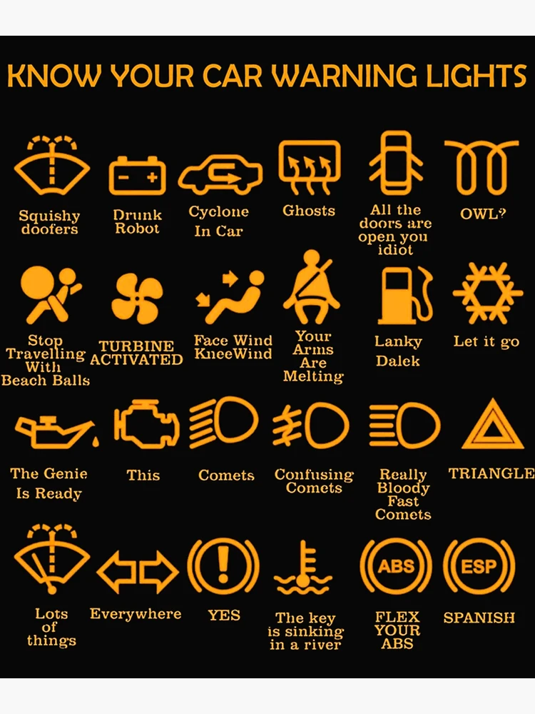 Car warning lights, very funny, original, driver gift  Poster for Sale by  KaitlynMaesta