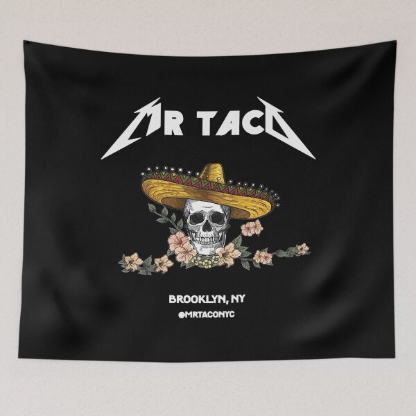Item preview, mr taco v 3 front back white outline T-Shirt designed and sold by CalBaret900.