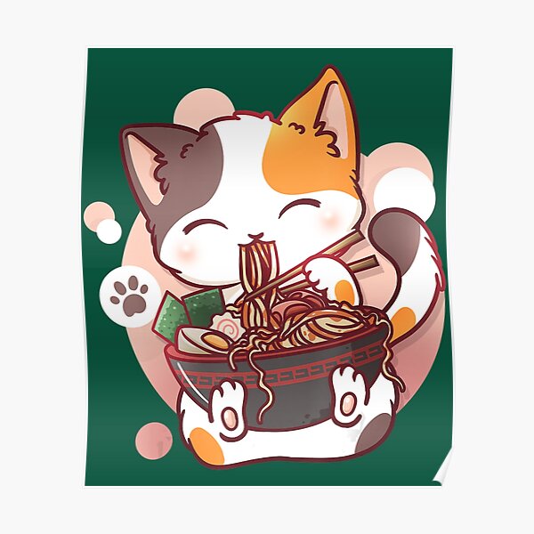 Ramen Cat Anime Bowl Kawaii Neko Japanese Poster For Sale By Edowaakai Redbubble 8217