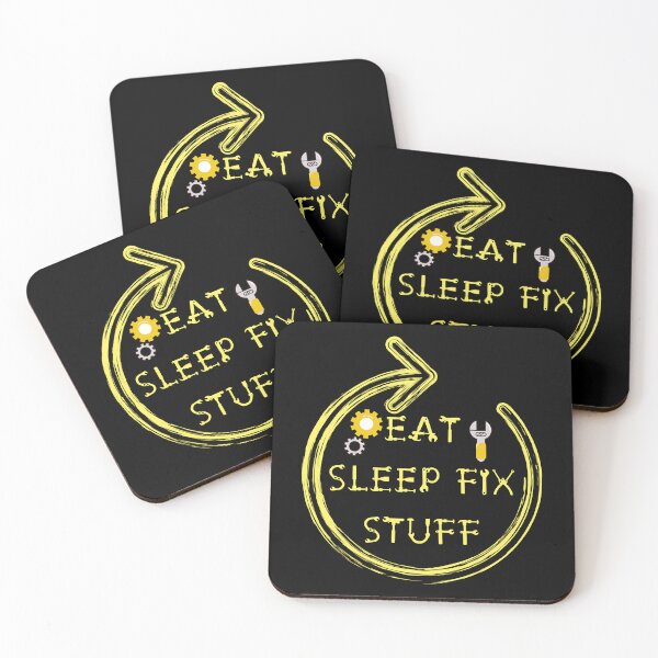 Item preview, eat sleep fix stuff repeat  designed and sold by THEJOHNJADS.