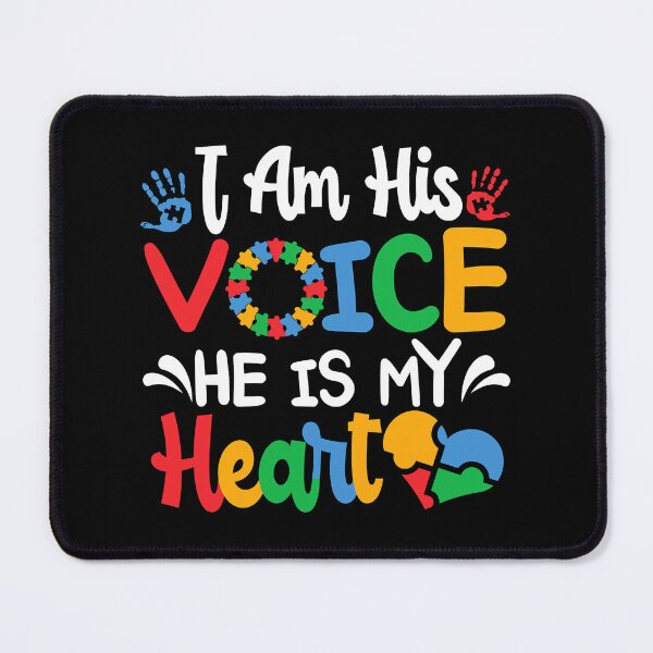 Item preview, I Am His Voice He Is My Heart Autism Mom Mama Autistic Autism Awareness Month designed and sold by HaaChris-Artis.