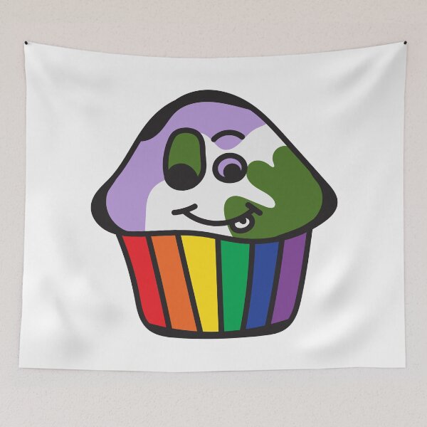 Item preview, Genderqueer Pride Rainbow Cupcake designed and sold by BiOurPride.
