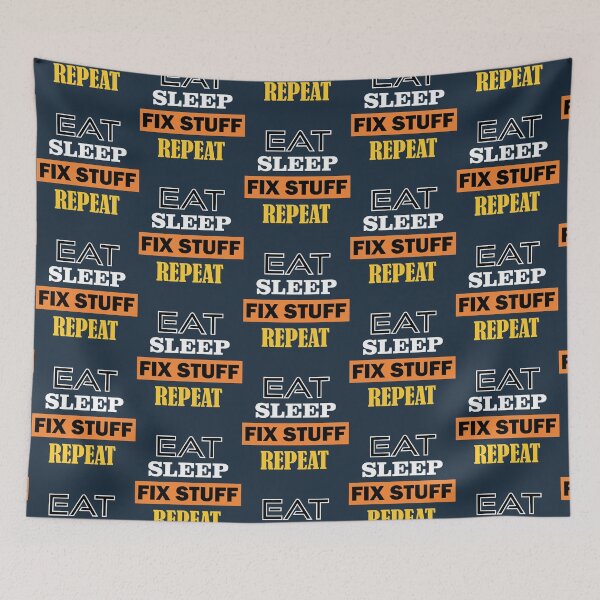 Item preview, Eat Sleep Fix Stuff Repeat -Funny Employee Tshirt  designed and sold by THEJOHNJADS.