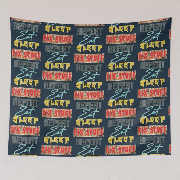 Item preview, Eat Sleep Fix Stuff Repeat -Funny Employee Tshirt  designed and sold by THEJOHNJADS.