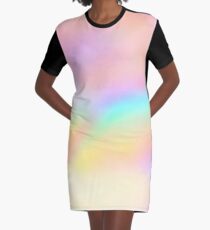 Iridescent Aesthetic Color Graphic T-Shirt Dress