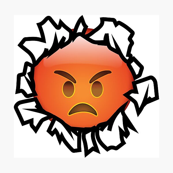 "Emoji |Angry Face Emoji| Funny Emoji |Cute Emoji" Photographic Print