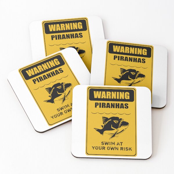 Item preview, Piranha Danger Sign Swim at Your Own Risk Piranha Fish designed and sold by Minnesnowta.
