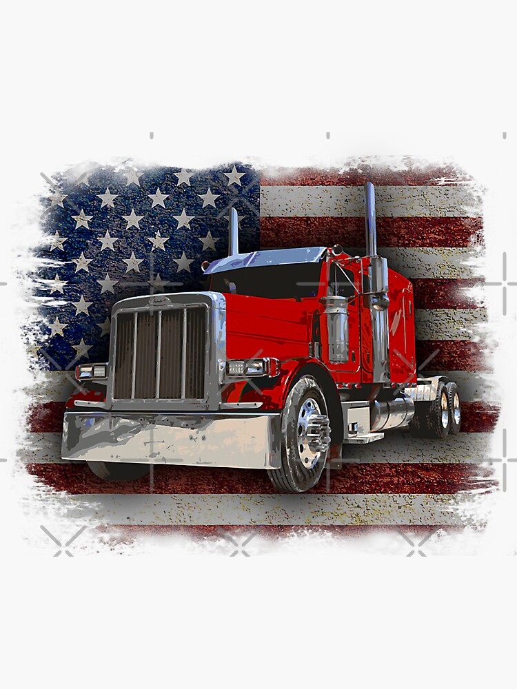 American Flag Semi Truck Driver Gifts Truck Lovers Trucker - Truck Driver -  Magnet