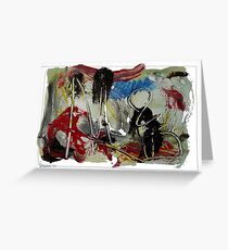 abstract painting, oil varnish pastel graphite on board Greeting Card