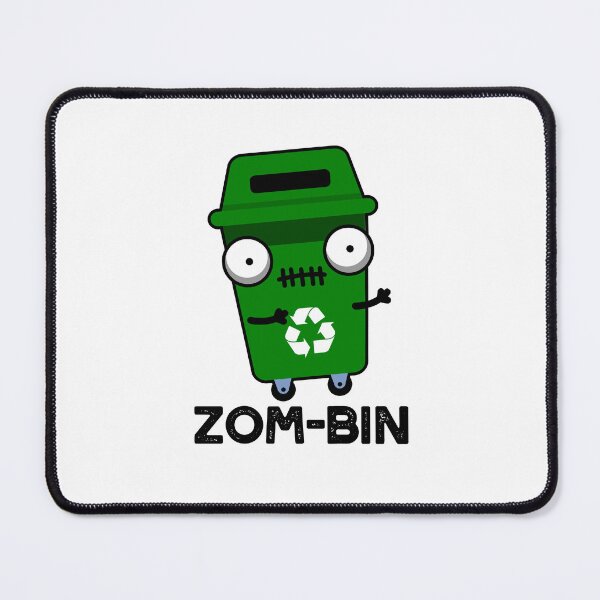 Item preview, Zom-bin Halloween Funny Zombie Trash Bin Puns designed and sold by punnybone.