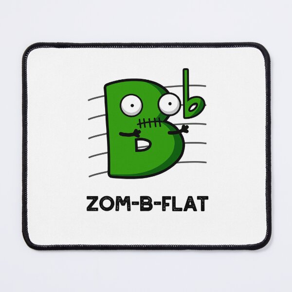 Item preview, Zom-B-Flat Halloween Funny Zombie Music Puns designed and sold by punnybone.