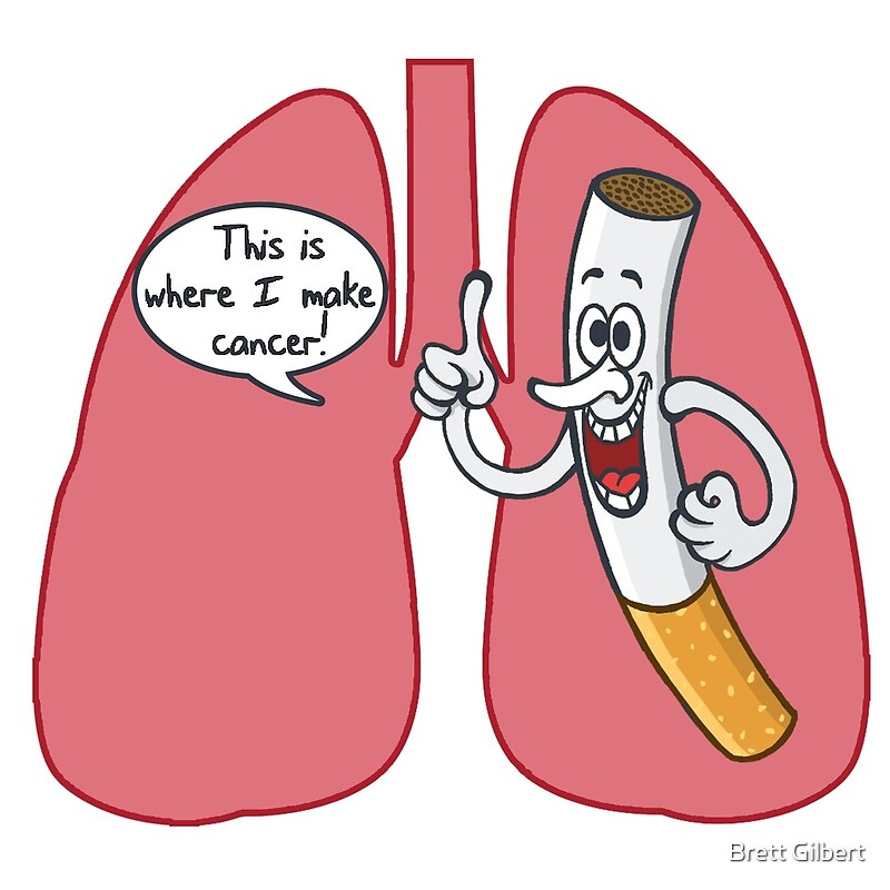Cigarette Lung Cancer Posters By Brett Gilbert Redbubble