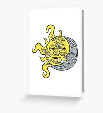 Küssende Sonne und Mond Grußkarte