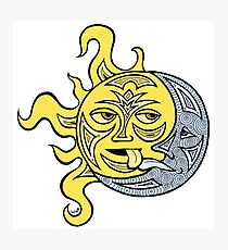 Kissing Sun and Moon Photographic Print