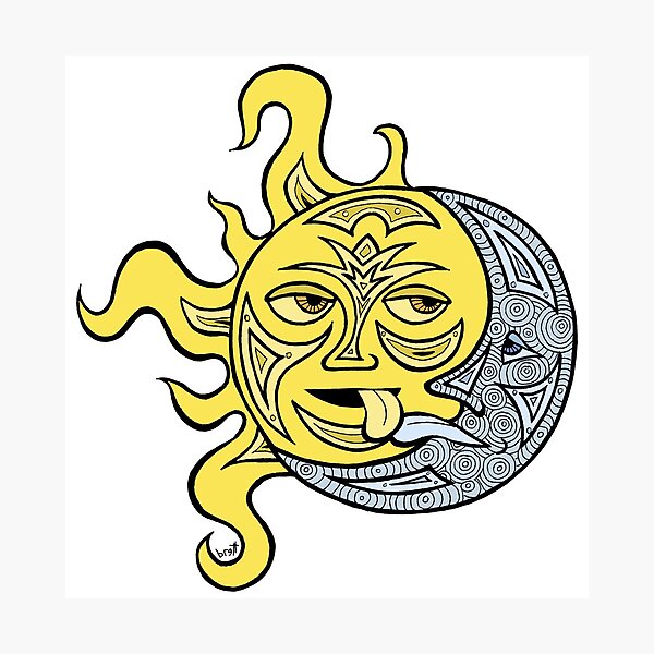 Kissing Sun and Moon Photographic Print