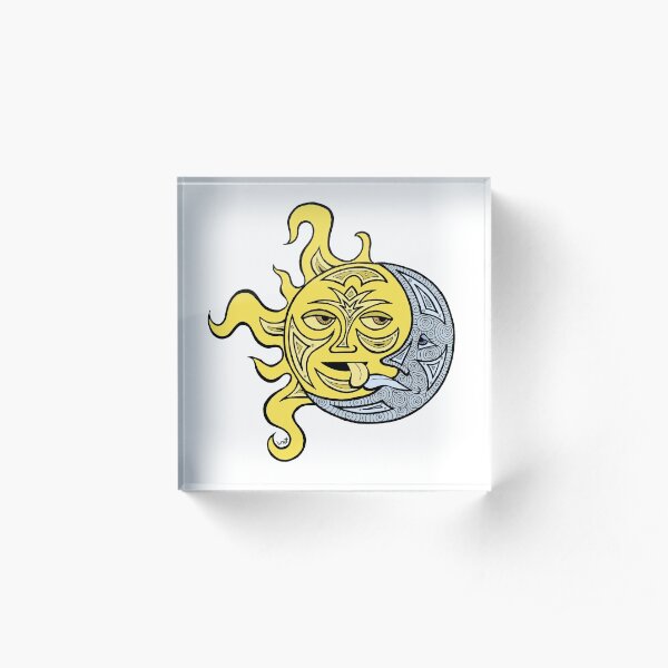 Kissing Sun and Moon Acrylic Block