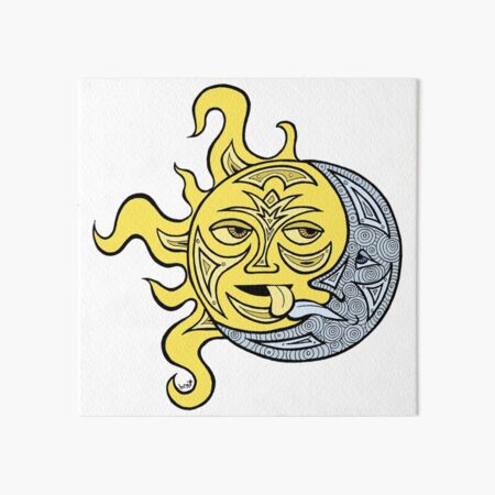 Kissing Sun and Moon Art Board Print