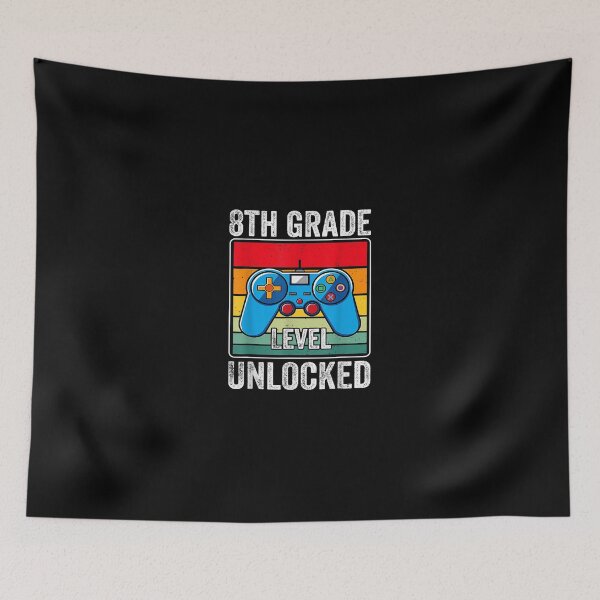 Item preview, Gamer Boys Girls 8th Grade Level Unlocked Back To School T-Shirt designed and sold by BaseLance.