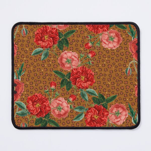 Item preview, Glamorous Exotic Animal Leopard Print Luscious Red Flowers designed and sold by SydneyPapierCo.