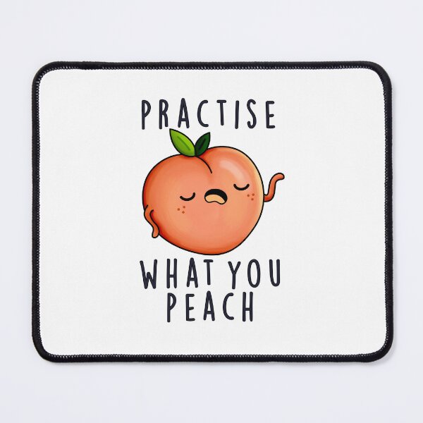 Item preview, Practise What You Peach Positive Fruit Puns designed and sold by punnybone.