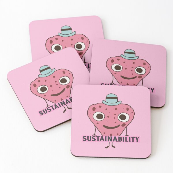 Item preview, Sustainability Happy Red Strawberry With Big Eyes And A Small Green Hat designed and sold by pixelplaza.