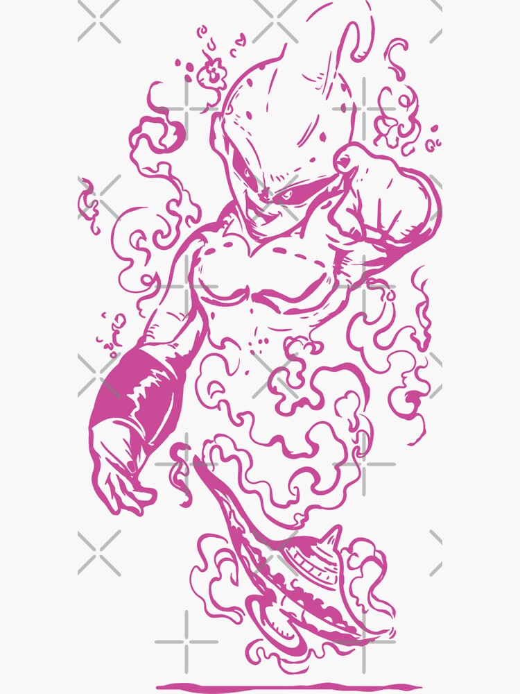 Buu Outline Sticker for Sale by awallac