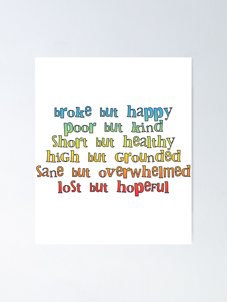  hand in my pocket lyrics rainbow poster for sale by christorris