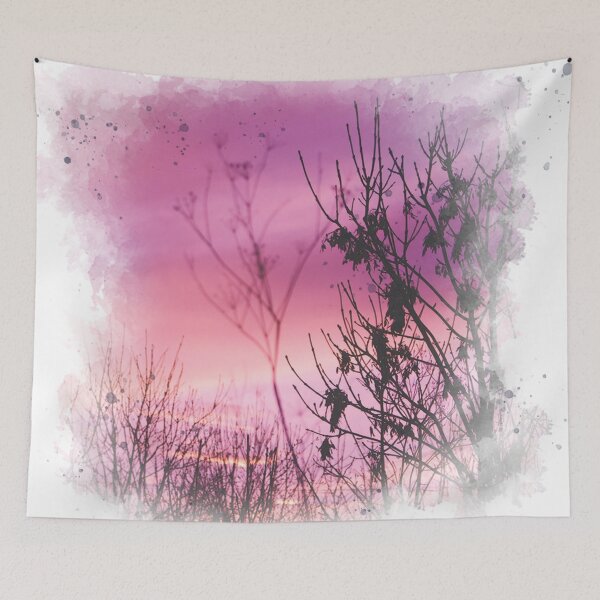 Item preview, Bushes on Sunset - Watercolor Painting designed and sold by Unaiza Khalid.
