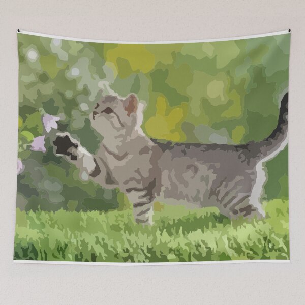 Item preview, American Shorthair Cat Digital Painting designed and sold by Positive Lad.