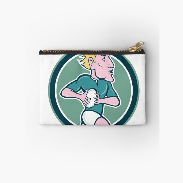 Item preview, Rugby Player Running Ball Circle Cartoon designed and sold by patrimonio.
