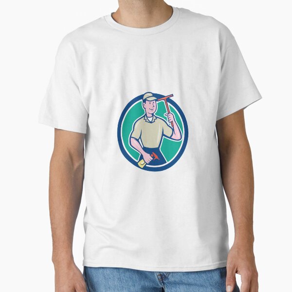 Item preview, Window Washer Cleaner Squeegee Circle Cartoon designed and sold by patrimonio.