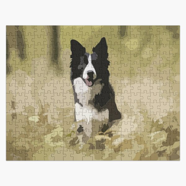 Border Collie With Toys Jigsaw Puzzle