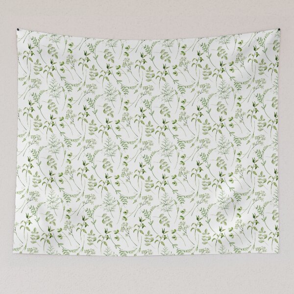 Item preview, Delicate Watercolour Leafy Herb Greens Luxury Pattern designed and sold by SydneyPapierCo.
