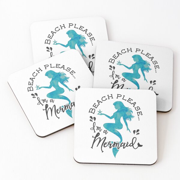 Item preview, Beach Please I'm A Mermaid Aqua Blue Watercolor designed and sold by Xtjjae.