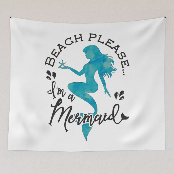 Item preview, Beach Please I'm A Mermaid Aqua Blue Watercolor designed and sold by Xtjjae.