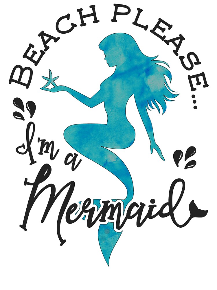 Aqua Blue Watercolor Beach Please I'm A Mermaid Tank Top Aqua Blue Watercolor Beach Please I'm A Mermaid Tank Top