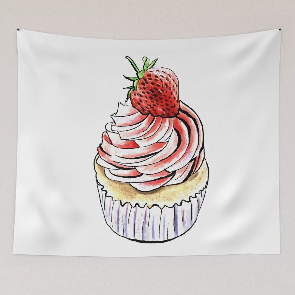 Item preview, Strawberry cupcake designed and sold by VikiKL.