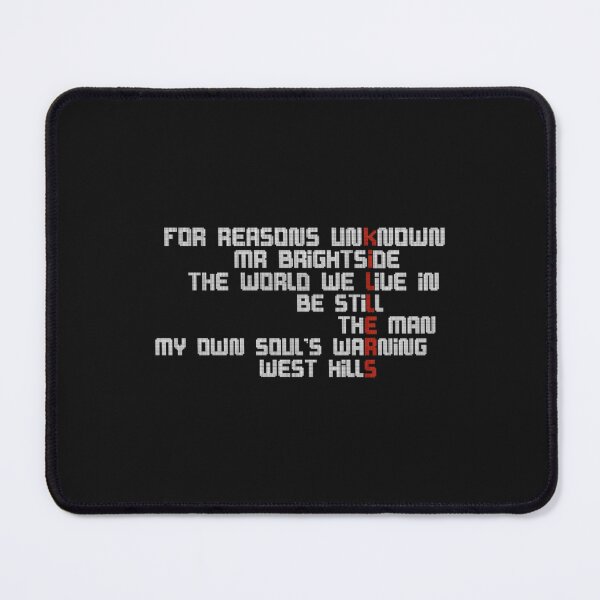 Vista previa del artículo con la obra «El diseño de las eras de los títulos de las canciones de los asesinos.», diseñado y vendido por mclarenhuberz.