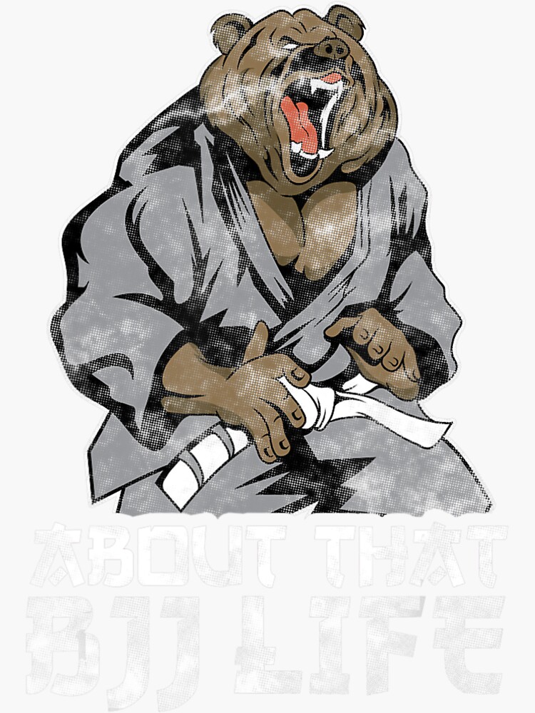 Bjj Brazilian Jiu Jitsu Shirt - Grizzly Bear Mma White Belt