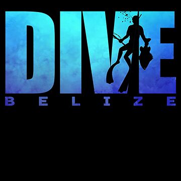 Artwork thumbnail, Dive Belize Freediver Spear Fishing Scuba Reef Diver Snorkel by Zaidan16