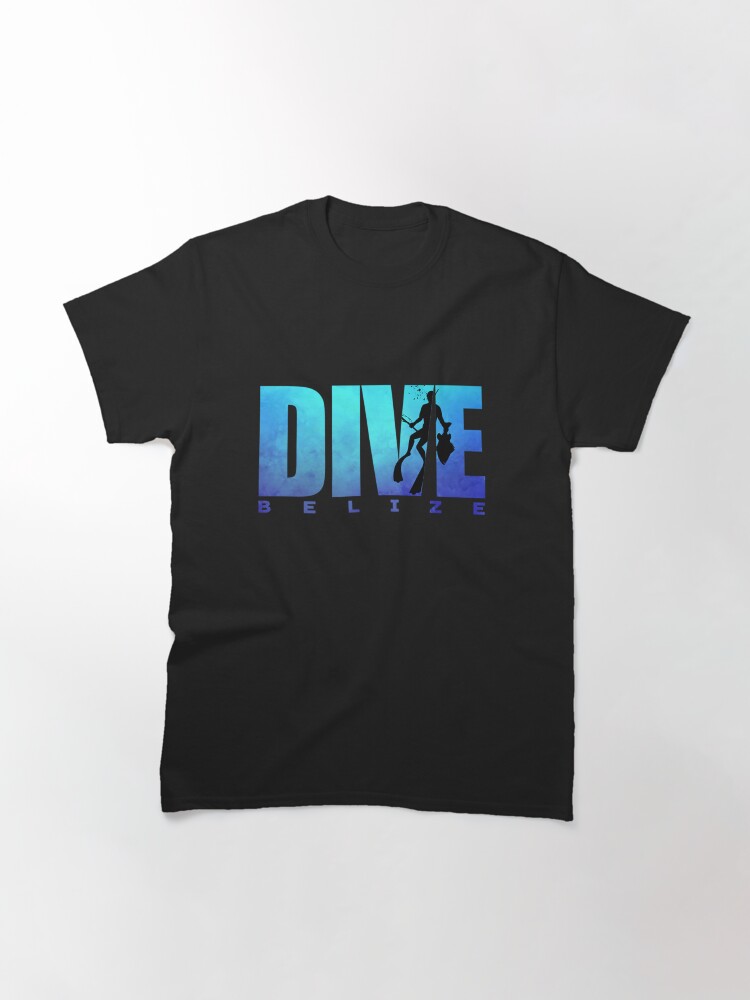 Thumbnail 3 of 7, Classic T-Shirt, Dive Belize Freediver Spear Fishing Scuba Reef Diver Snorkel designed and sold by Zaidan16.