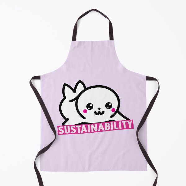 Item preview, Sustainability Cute White Baby Seal With Rosy Cheeks Holding A Sign designed and sold by pixelplaza.