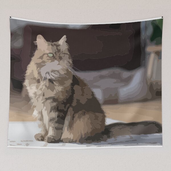 Item preview, Maine Coon Cat Digital Painting designed and sold by Positive Lad.