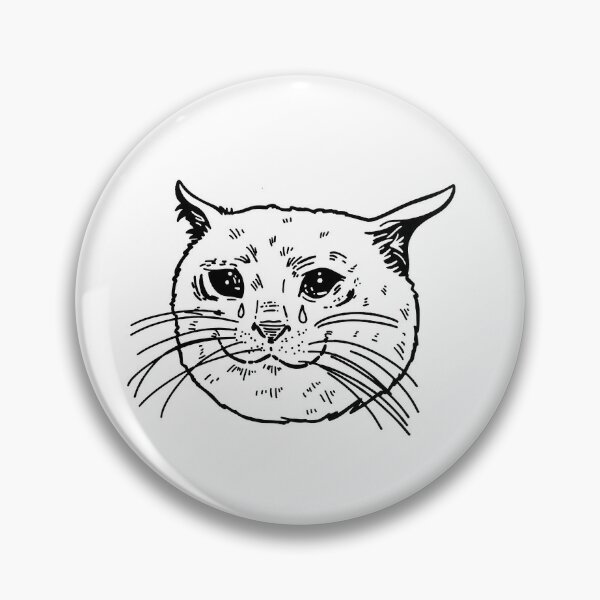 Cute Cat Soft Button Pins Sad and Cool Meme Pack Printed Icon