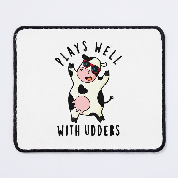 Item preview, Plays Well With Udders Funny Cow Puns  designed and sold by punnybone.