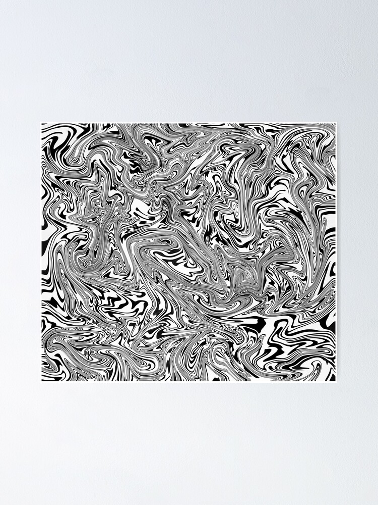 Beautiful Black And White Mix Marble Design Poster For Sale By