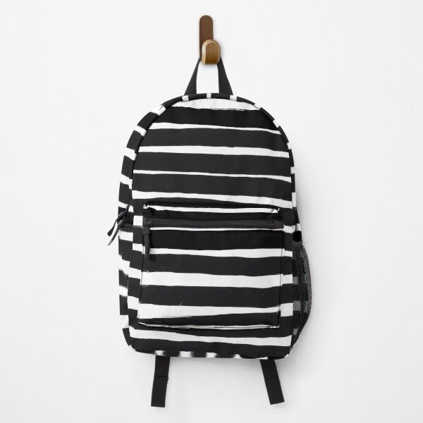 Item preview, Horizontal black and white striped pattern - black ink stripes designed and sold by patterncrow.