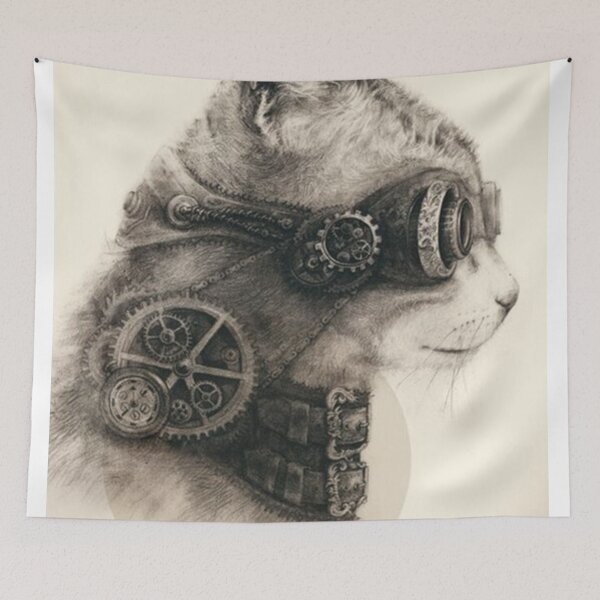 Artikelvorschau, ;Steampunk-Katzenposter entworfen und verkauft von marytjacques.